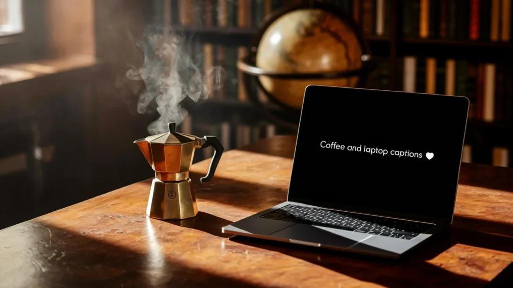 Coffee And Laptop Captions ☕