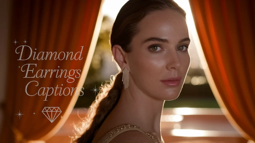 Diamond Earrings Captions 💎