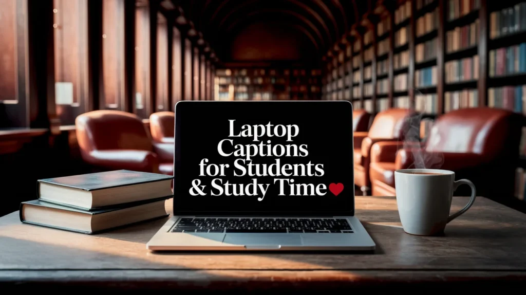 Laptop Captions For Students & Study Time 📚